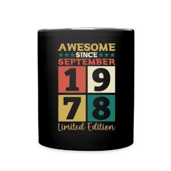 Awesome September 1978 44. Geburtstag Geschenk - Tasse einfarbig - Schwarz - Vorne