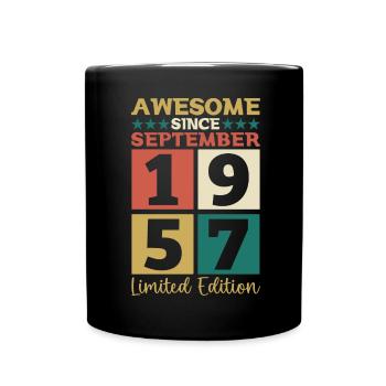 Awesome September 1957 65. Geburtstag Geschenk - Tasse einfarbig - Schwarz - Vorne