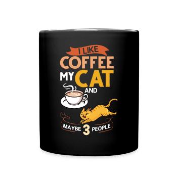 Kaffee Katze Maschine Kätzchen Tasse Bohnen - Tasse einfarbig - Schwarz - Vorne