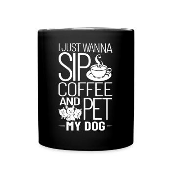 Coffee Dog Machine Puppy Cup Beans - Full Colour Mug - black - Front
