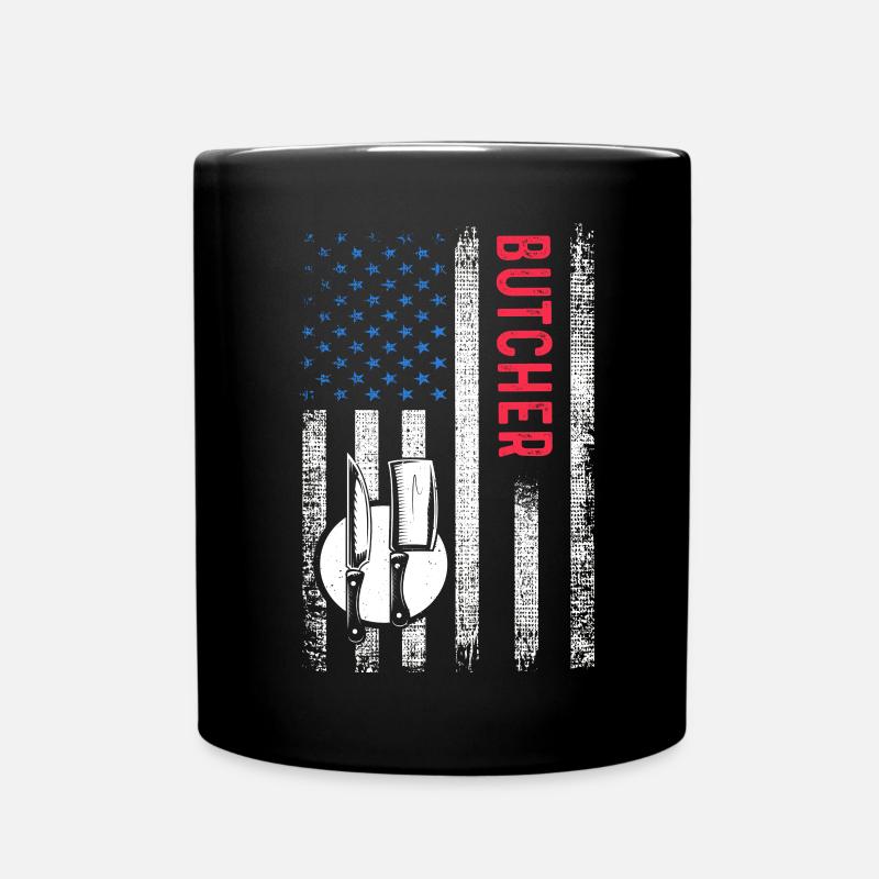 Metzger Fleischer Metzgerei Fleischerei Geschenk - Tasse einfarbig - Schwarz
