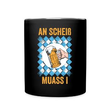 Trachten München Dirndl - Tasse einfarbig - Schwarz - Vorne