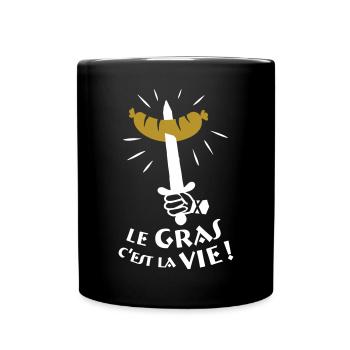 Le gras c'est la vie ! légende de Camelot - Mug uni - noir - Devant