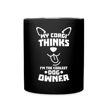 great gift for Corgi dog owners - Full Colour Mug - black - Front