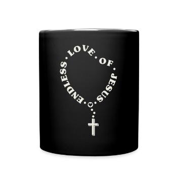 Amour sans fin de Jésus / Bible de foi de l’église croisée - Mug uni - noir - Devant
