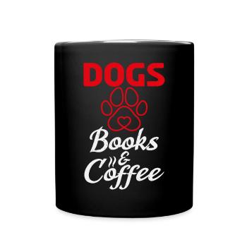 Dog books and - Full Colour Mug - black - Front