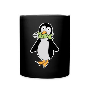 Mignon Pingouin Oiseau Animal Oiseau de Mer Arctique - Mug uni - noir - Devant