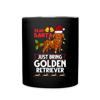 Golden Retriever Hund Welpen Besitzer Weihnachten - Tasse einfarbig - Schwarz - Vorne