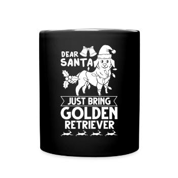 Golden Retriever Hund Welpen Besitzer Weihnachten - Tasse einfarbig - Schwarz - Vorne