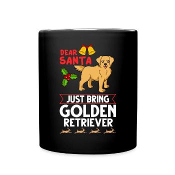 Golden Retriever Hund Welpen Besitzer Weihnachten - Tasse einfarbig - Schwarz - Vorne