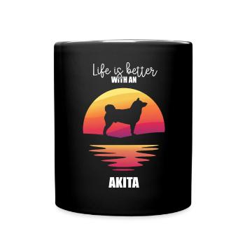 Akita - Tasse einfarbig - Schwarz - Vorne