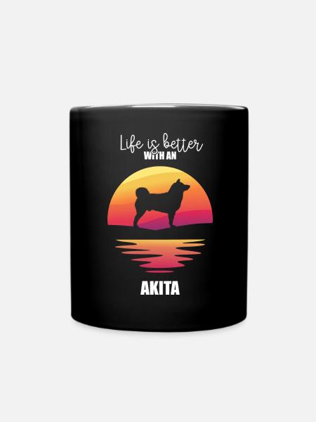 Akita - Tasse einfarbig - Schwarz