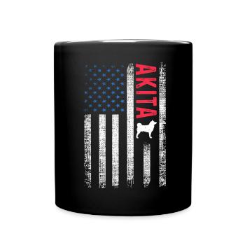 Akita Geschenkidee - Tasse einfarbig - Schwarz - Vorne