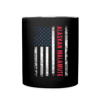 Alaskan Malamute Dog - Full Colour Mug - black - Front
