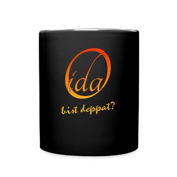 Oida bist deppat? - Tasse einfarbig - Schwarz - Vorne
