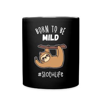 Cool Faultier Zoo Tier Urwaldbewohner Statement - Tasse einfarbig - Schwarz - Vorne