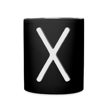 Futhark Runenalphabet Gebo - Tasse einfarbig - Schwarz - Vorne
