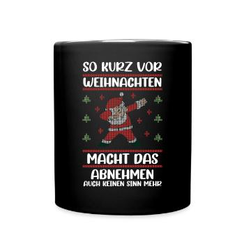 Weihnachtsfest Weihnachten Dabbing Weihnachtsmann - Tasse einfarbig - Schwarz - Vorne
