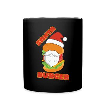 Santa burger christmas fast food - Tasse einfarbig - Schwarz - Vorne