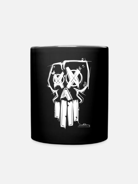 Skull tag - Tasse einfarbig - Schwarz
