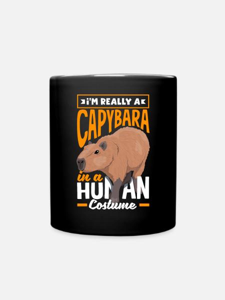 Capybara Nagetier Ich bin wirklich ein Capybara in einem Menschen - Tasse einfarbig - Schwarz