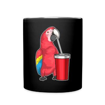 Papagei Becher to go - Tasse einfarbig - Schwarz - Vorne