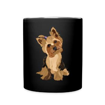 Yorkshire Terrier Yorkie Dog Gift - Full Colour Mug - black - Front