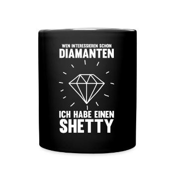 Pferd Reitsport Reiten Pferdesport Shetty - Tasse einfarbig - Schwarz - Vorne
