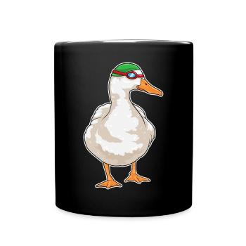 Ente Schwimmen Schwimmbrille Sommer - Tasse einfarbig - Schwarz - Vorne
