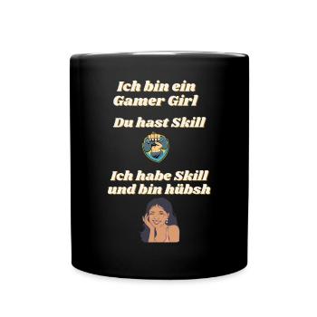 Gamer Girl Skill Gaming Game Hübsch Videospiele - Tasse einfarbig - Schwarz - Vorne