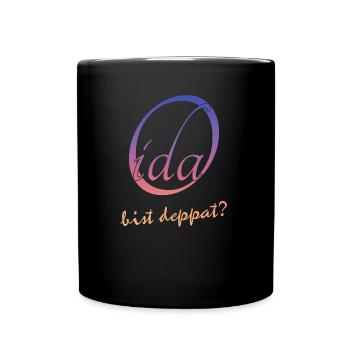 Oida bist deppat? - Tasse einfarbig - Schwarz - Vorne