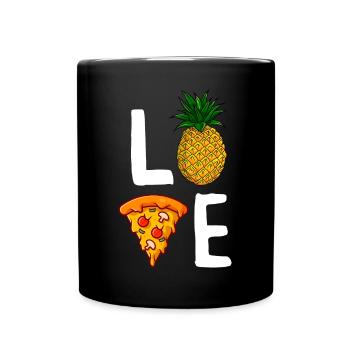 Liebe Ananas Pizza Liebhaber Lustige Hawaiian Pizza - Tasse einfarbig - Schwarz - Vorne