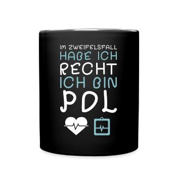 Verrücktheit kommt von allein Lustige Pflegerin Kr - Tasse einfarbig - Schwarz - Vorne