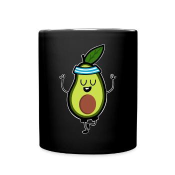 Avocado Meditation Yoga - Full Colour Mug - black - Front