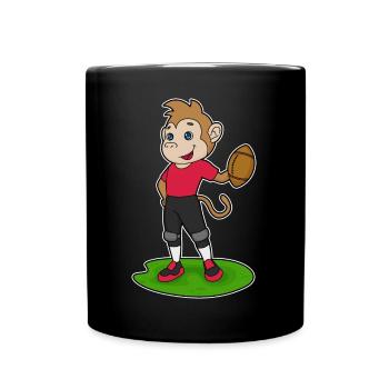 Monkey American Football Sports - Full Colour Mug - black - Front