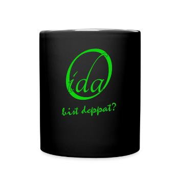 OIda bist deppat - Tasse einfarbig - Schwarz - Vorne