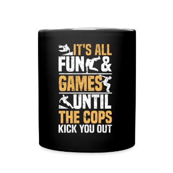 Parkour Sprüche | Sport Freerunning Geschenkideen - Tasse einfarbig - Schwarz - Vorne