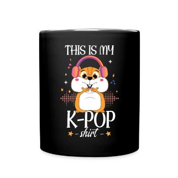 Hamster K-Pop - Tasse einfarbig - Schwarz - Vorne
