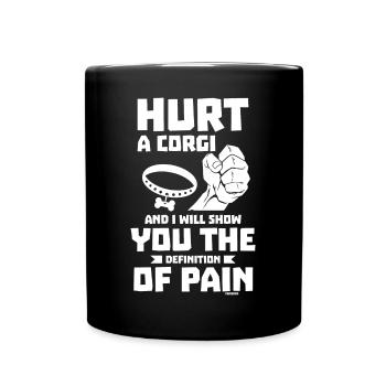 Corgi Hund Haustier - Tasse einfarbig - Schwarz - Vorne