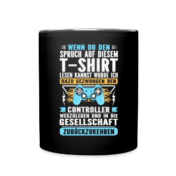 If you can read the saying Gaming - Full Colour Mug - black - Front