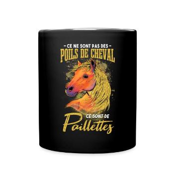 Phrase amusante sur le cheval - Mug uni - noir - Devant
