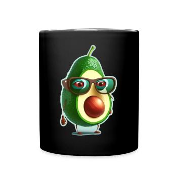 Niedliche Avocado Brille Vegetarier Veganer - Tasse einfarbig - Schwarz - Vorne