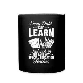 Special education Special education Promoting special needs - Full Colour Mug - black - Front