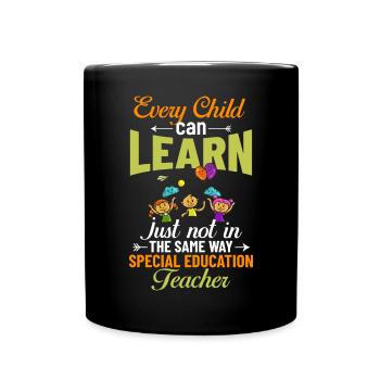 Special education Special education Promoting special needs - Full Colour Mug - black - Front