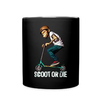 Stunt Scooter Monkey Does Tricks - Full Colour Mug - black - Front