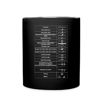 Elektriker Elektroinstallateur Elektrotechniker - Tasse einfarbig - Schwarz - Vorne