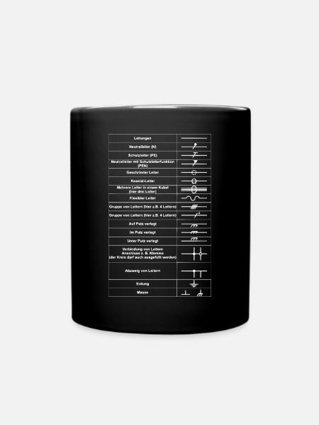 Elektriker Elektroinstallateur Elektrotechniker - Ensfarvet krus - sort