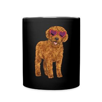 Labradoodle Dog - Full Colour Mug - black - Front