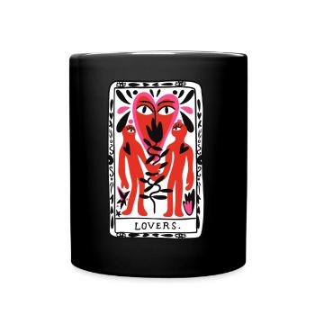 Lovers Card Black - Full Colour Mug - black - Front