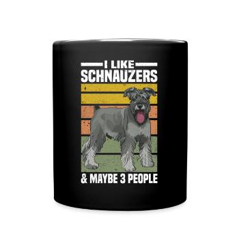 Schnauzer Liebhaber | Hunde Hund Haustier Geschenk - Tasse einfarbig - Schwarz - Vorne